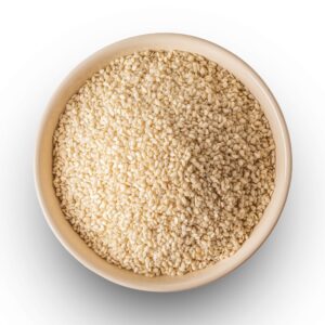 Premium raw sesame seeds in a bowl from Exotic Nuts and Fruits
