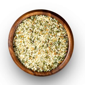 Premium raw hemp seeds in a bowl from Exotic Nuts and Fruits