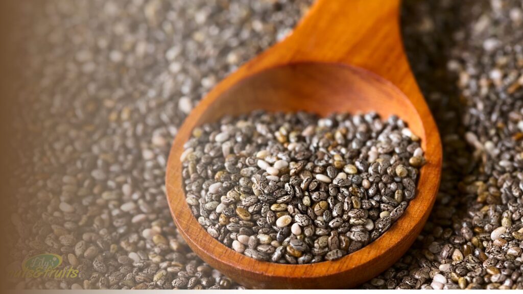 Fresh chia seeds showing the chia seeds benefits of a fiber and omega-3-rich superfood